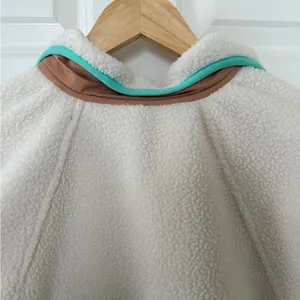 FP Movement by Free People Cream Sherpa Pullover with Tan Trim and Blue Accents thumbnail 10