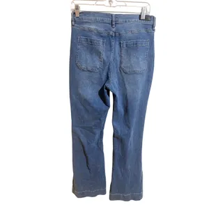 Nicole Miller Nomad Super High Rise Flare Jeans Womens 8 Blue Excellent Stretch thumbnail 3