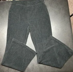 Aerie Women’s Size M Black Wide Leg Waffle Flare Trousers Pants thumbnail 1