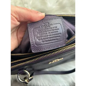 Coach authentic mauve shoulder/ hand bag no strap dark purple color thumbnail 3