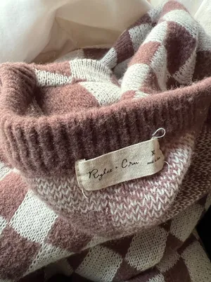 Rylee + Cru Women’s Checkered Knit Pullover XL thumbnail 3