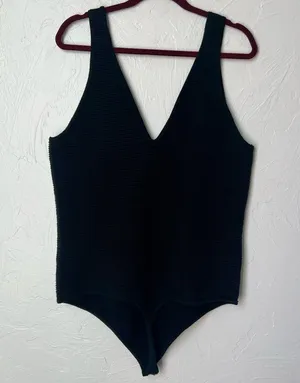 NWOT Abercrombie & Fitch ribbed double black bodysuit size XXL thumbnail 6