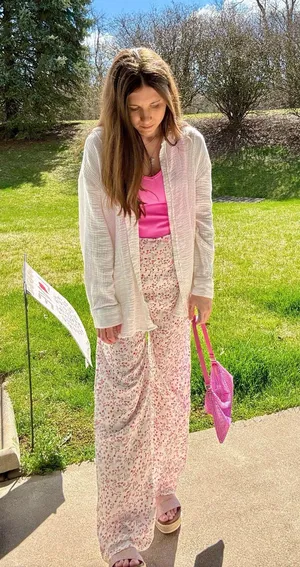 Blue Blush Floral Wide Leg Bottoms thumbnail 11