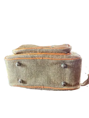 Pierre Cardin Vintage Travel Carry-On Train Case Weekender Brown Tweed Bag thumbnail 7