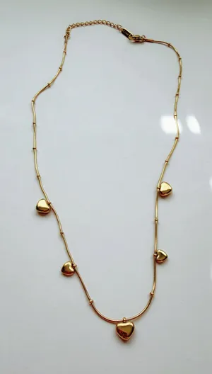 Gold heart necklace, no tarnish thumbnail 1
