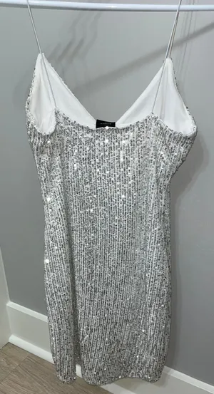 Blanc White Sequin Mini Dress thumbnail 3