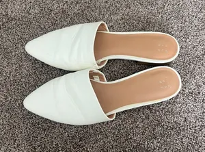 a new day White Pointed Toe Slip-On Mules thumbnail 1
