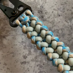 Paracord Keychain NEW Handmade USA North Carolina Blue Gray Sporty thumbnail 3