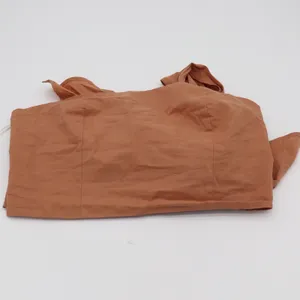 SHEIN Top Womens L Rust Orange Bow Front Smocked Excellent thumbnail 2