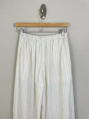 Altar’D State Cream Pinstripe Linen Blend‎ Wide-Leg Pants Size XS thumbnail 9