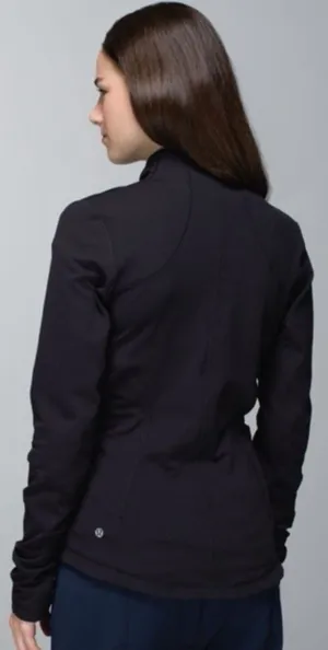 Lululemon Black Forme High Neck Zip Up Jacket w/ Thumb Holes Size 6 thumbnail 1