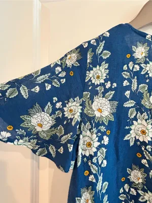 Show Me Your Mumu Rancho Vista Tunic Dress Blue White Size XS thumbnail 12