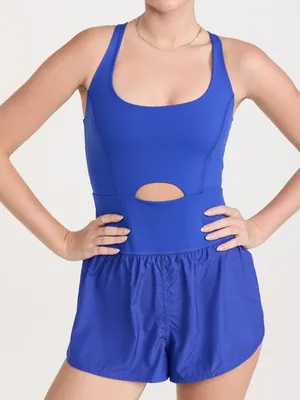 Free People FP Movement Righteous Runsie Romper - Ultra Indigo Blue - NWOT thumbnail 1