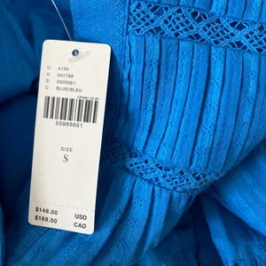 Anthropologie Blue Tiered Button-Front Mini Dress thumbnail 6