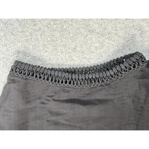 MOD REF Women's Small Black Lace Sleeve Button Up Collared Blouse Top thumbnail 3