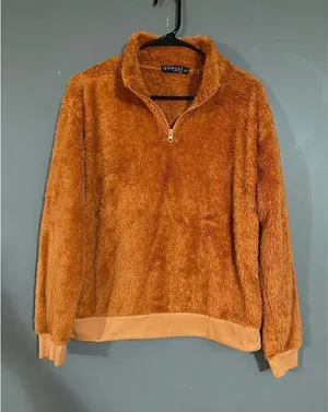 Fifth Sun Hooded Pullover Plush Sherpa Orange Womens Medium NWOT thumbnail 1