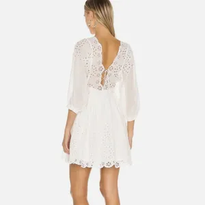 Free People White Eyelet Lottie Dress thumbnail 4