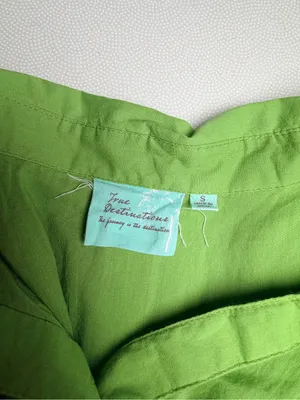 True Destinations Women’s Small Green Cotton Button Down Shirt Roll Tab Sleeve thumbnail 6