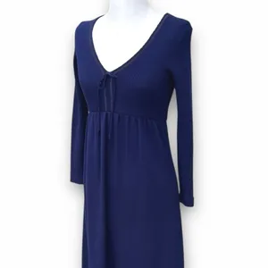 VTG 70s Hubba Hubba Maxi Sweater Dress Women’s Medium Blue Cottage Hippie Boho thumbnail 8