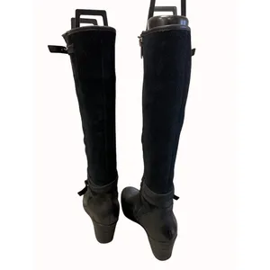 UGG Australia women’s black leather suede knee high boots size 7 SKU 5036 thumbnail 4