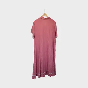 National Button Front Shirt House Dress Women's 2X Pink Short Sleeve Loungewear thumbnail 4