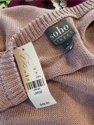 NWT Soho New York & Company Pink Metallic Cold Shoulder Tunic Sweater L thumbnail 8