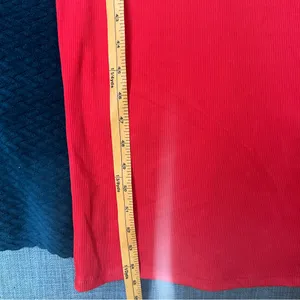 Haute Monde Red Stretch Ribbed Jersey Knit Side Slit Bodycon‎ Scoop Maxi Dress S thumbnail 13