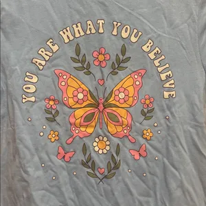 Boutique Brand Size Medium Light Blue 90s Graphic Tee thumbnail 3