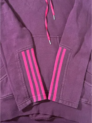 Women’s Adidas maroon pullover hoodie sweatshirt thumbnail 4