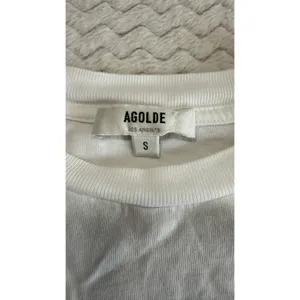 Agolde Mason Cropped Long Sleeve Tee White Organic Cotton A7209-1507 Womens S thumbnail 3