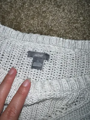 Aerie White Knit Sweater thumbnail 5