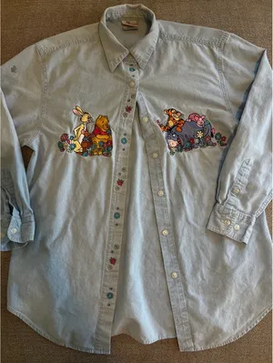 Vintage Disney Store Denim Embroidered Shirt thumbnail 1