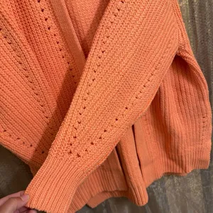 Free People Peach Orange Nightingale Chunky Long Cardigan‎ Sweater Small NWOT thumbnail 4