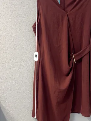 Asymmetrical Burgundy Dress‎ thumbnail 5