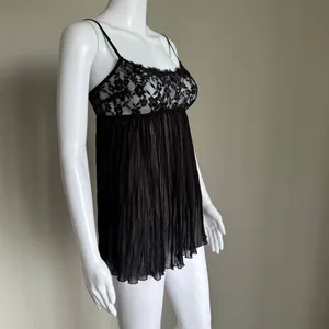Victoria’s Secret Dare To Lace Pleated Babydoll Dress Nightie Size M Black thumbnail 3