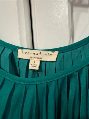 Current Air Teal Pleated Midi Dress with Spaghetti Straps large‎ thumbnail 5