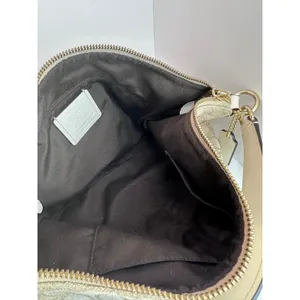 Coach Celeste Signature Jacquard Hobo Bag Light Khaki White Like New thumbnail 5