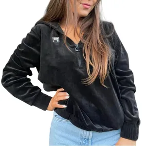 Fila Black Velour Women's Hoodie thumbnail 1
