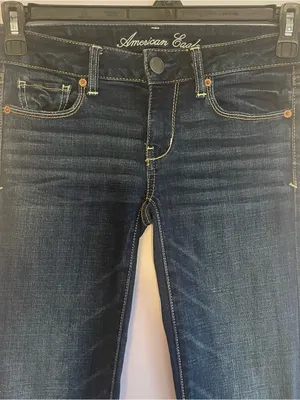 American Eagle Jeans Women’s 2 Skinny Stretch Dark Blue Wash Low Rise thumbnail 13