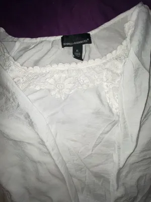 ISABELLA RODRIGUEZ White Long Sleeve Off-Shoulder Top with Lace Trim Size XL thumbnail 2