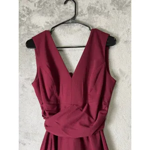 Dress the Population Alessia Sheath Cocktail Dress Plum Slit Large Elegant New thumbnail 3