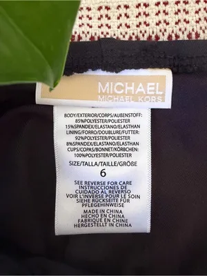 Michael Kors One Piece Plunge V-Neck Ruched Adjustable Side-Tie Swimsuit, Size 6 thumbnail 8