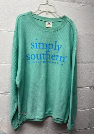 Simply Southern Waffle Knit Crewneck Long Sleeve thumbnail 1