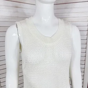 Almost Famous Sheer Crochet Open Back Beach Swim Cover‎ Maxi Dress Cream Medium thumbnail 6