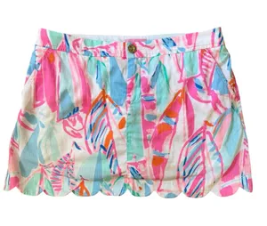 Lilly Pulitzer Buttercup Scalloped Skort Size 8 Sailboats thumbnail 1