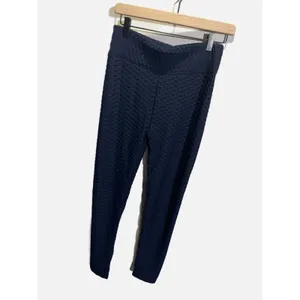Navy Blue Honeycomb Textured Scrunch Butt Leggings XL High Waist‎ Yoga thumbnail 2