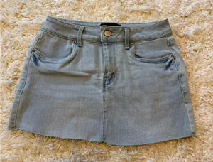 Refuge Light Blue Denim Mini Skirt thumbnail 1