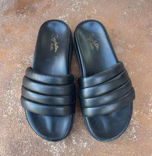 Seychelles platform quilted Vibe Check Slide in black Leather sz 9 thumbnail 1