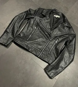 Women's New York & Company Black Faux Leather‎ Jacket Size Small 200 thumbnail 1
