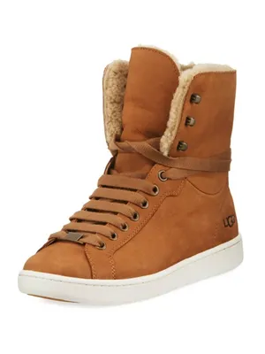 UGG Starlyn Shearling Fur Sneaker Boot in Chestnut Brown Size 7.5 thumbnail 1